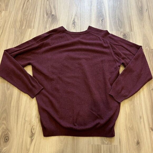 J. HILBURN 100% Cashmere V-Neck Maroon Sweater XL Great Condition Worn Once - Picture 4 of 9